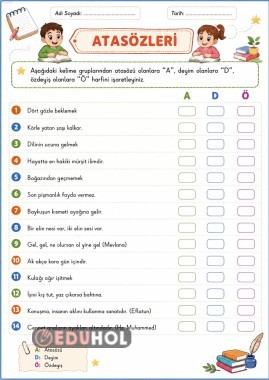 Atasözleri deyim Özdeyiş etkinliği