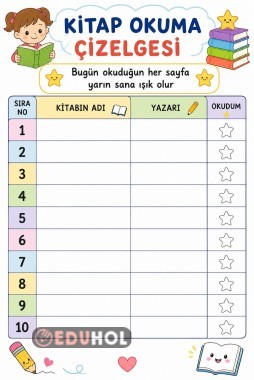 Kitap okuma çizelgesi