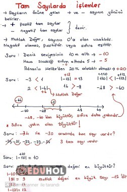 TAM SAYILARDA İŞLEMLER 1