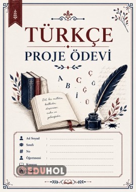 Türkçe ödev kapağı
