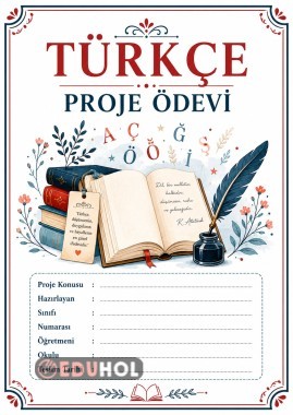Türkçe proje ödev kapağı