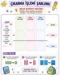 Çıkarma işlemi şablonu(üç basamaklı)