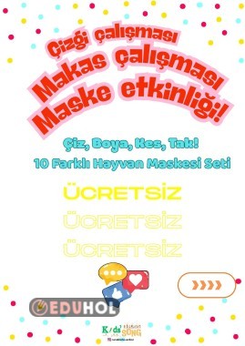 Çizgi çalışması, boyama ve makas etkinliği bir arada harika bir etkinlik!