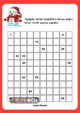 100 e kadar birer ritmik sayma