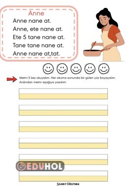 T Sesi Anne Metni Okuma ve Yazma Ödevi