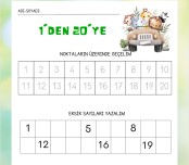 1-20 arası sayı yazma