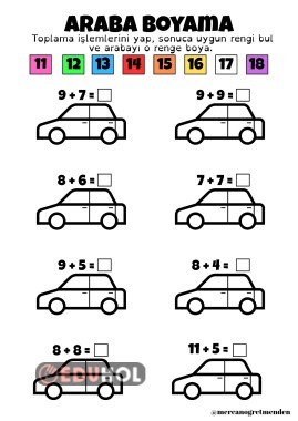 Toplama işlemi boyama araba