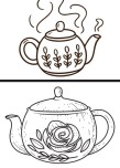 Çiçekli çaydanlık metni boyama sayfası