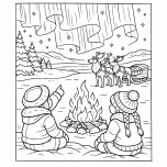 Kuzey ışıkları boyama sayfası