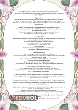 Öğretmenler günün anlam ve önemini belirten öğretmenin yapabileceği konuşma