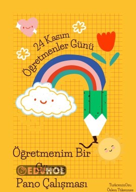 Öğretmenim Bir Güneş adlı pano çalışması