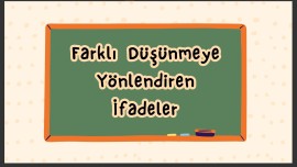 3.Sınıf Türkçe Farklı Düşünmeye Yönlendiren İfadeler