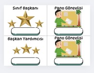 Sınıf içi görev kartları