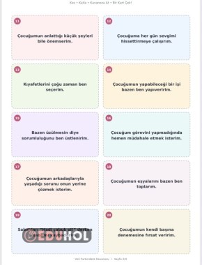VELİ FARKINDALIK SORULARI VELİ ETKİNLİKLERİ İÇİN