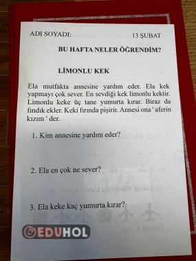 2. dönem 2. Hafta değerlendirme