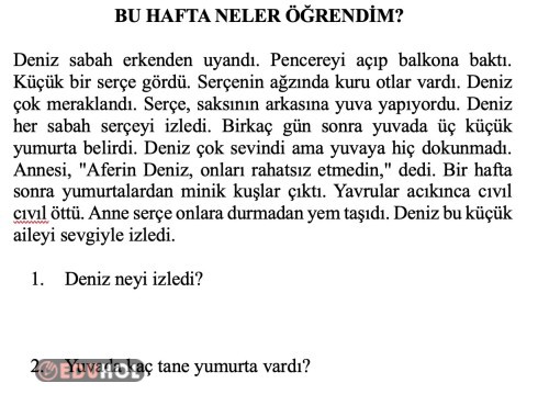 HAFTALIK DEĞERLENDİRME 5 HAZİRAN