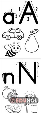 anetil harfleri a4 boyutunda harf yazım yönü ve görselleri