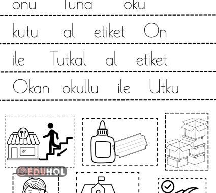 u harfi kurallı cümle oluşturma, kes yapıştır boya