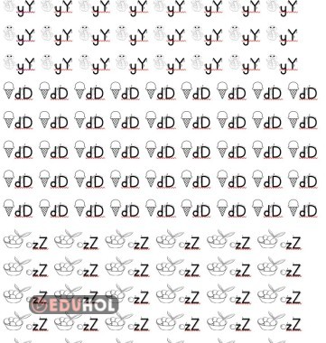 y, d, z harfleri defter görselleri, yazım yönü