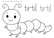 ıharfi yazımı, tırtıl görseli