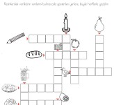 m harfi sözcükleri bulmaca, boyamalı