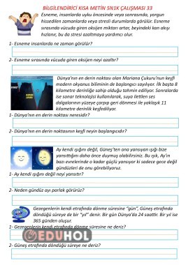 Bilgilendirici Kısa Metin 5N1K Çalışması 33