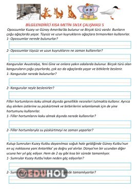 Bilgilendirici Kısa Metin 5N1K Çalışması 5