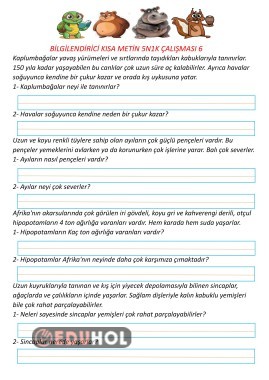 Bilgilendirici Kısa Metin 5N1K Çalışması 6