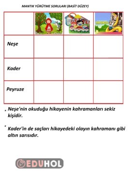 Mantık Yürütme Basit Düzey Alıştırma 4 Tane Her Sayfada 2 Tane(41-42-43-44)