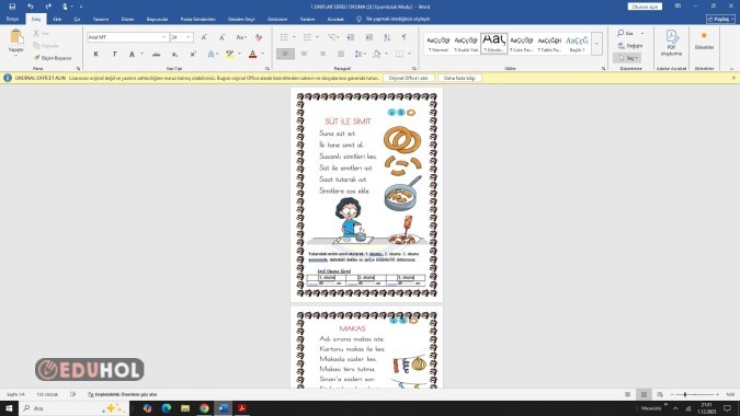 SÜRELİ OKUMA 1.SINIF