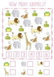 number activity with animals