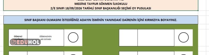 SINIF BAŞKANLIĞI OY PUSULASI