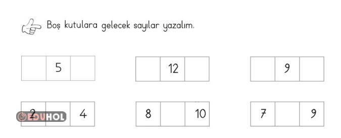 1.SINIF ÖNCE SONRA GELEN SAYILAR