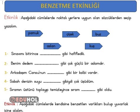 2.SINIF BENZETME ETKİNLİĞİ