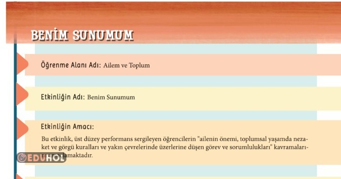 2.SINIF HAYAT BİLGİSİ AİLEM VE TOPLUM TEMASI ZENGİNLEŞTİRME ETKİNLİĞİ