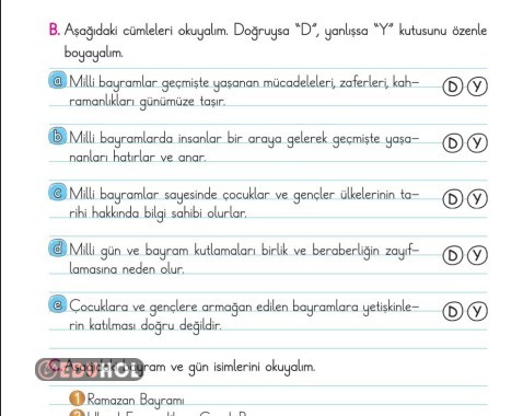 2.SINIF HAYAT BİLGİSİ BAYRAMLARIMIZLA GURURLUYUZ ETKİNLİK