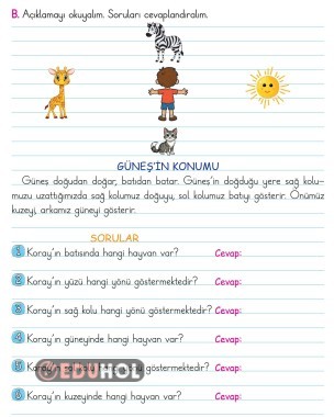 2.SINIF HAYAT BİLGİSİ DOĞAYI GÖZLEMLERİM YÖNÜMÜ BULURUM ETKİNLİĞİ