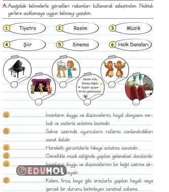 2.SINIF HAYAT BİLGİSİ SANATIN GÜNLÜK YAŞAMDAKİ YERİ ETKİNLİK