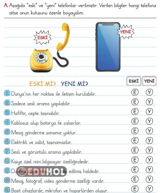 2.SINIF HAYAT BİLGİSİ TEKNOLOJİK ÜRÜNLERİN DEĞİŞİMLERİ ETKİNLİK