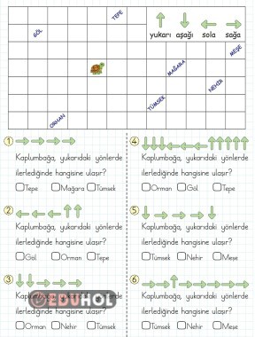 2.SINIF MATEMATİK YER VE YÖN BULMA ETKİNLİK