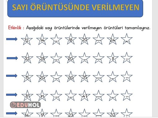 2.SINIF SAYI ÖRÜNTÜSÜ TAMAMLAMA ETKİNLİĞİ