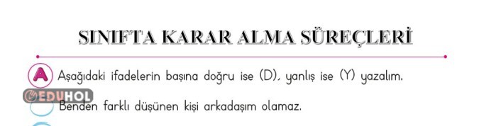 2.SINIF SINIFTA KARAR ALMA SÜREÇLERİ ETKİNLİK