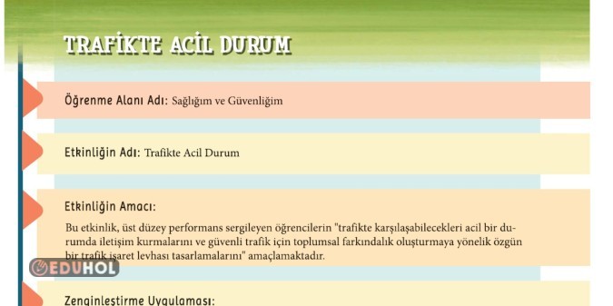 2.SINIF TRAFİKTE ACİL DURUM ZENGİNLEŞTİRME ETKİNLİĞİ