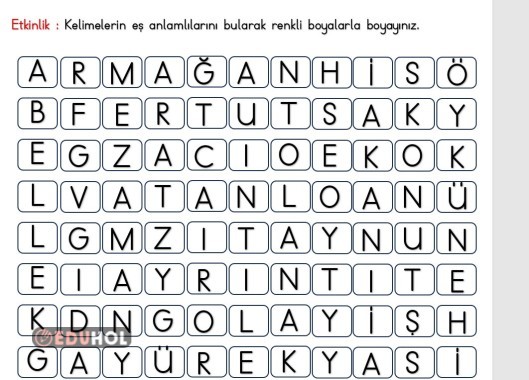 3.SINIF EŞ ANLAMLI KELİMELER ETKİNLİĞİ