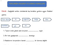 2.SINIF HAYAT BİLGİSİ TOPLUMDA NEZAKET VE GÖRGÜ KURALLARI