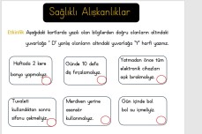 2.SINIF SAĞLIKLI ALIŞKANLIKLAR ETKİNLİK