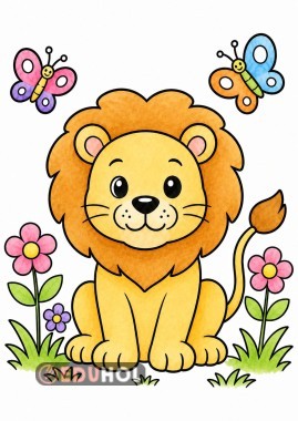Aslan boyama sayfası