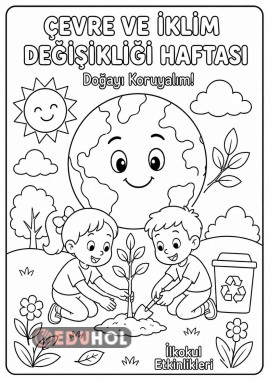 Çevre ve iklim değişikliği haftası boyama etkinliği