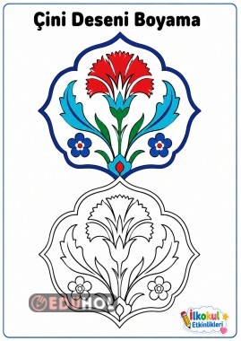 Çini deseni boyama