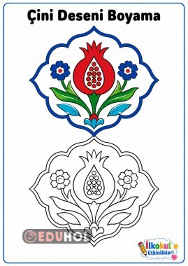 Çini deseni boyama
